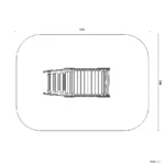 Bemaßte Draufsicht auf Spielanlage kleines Kalb